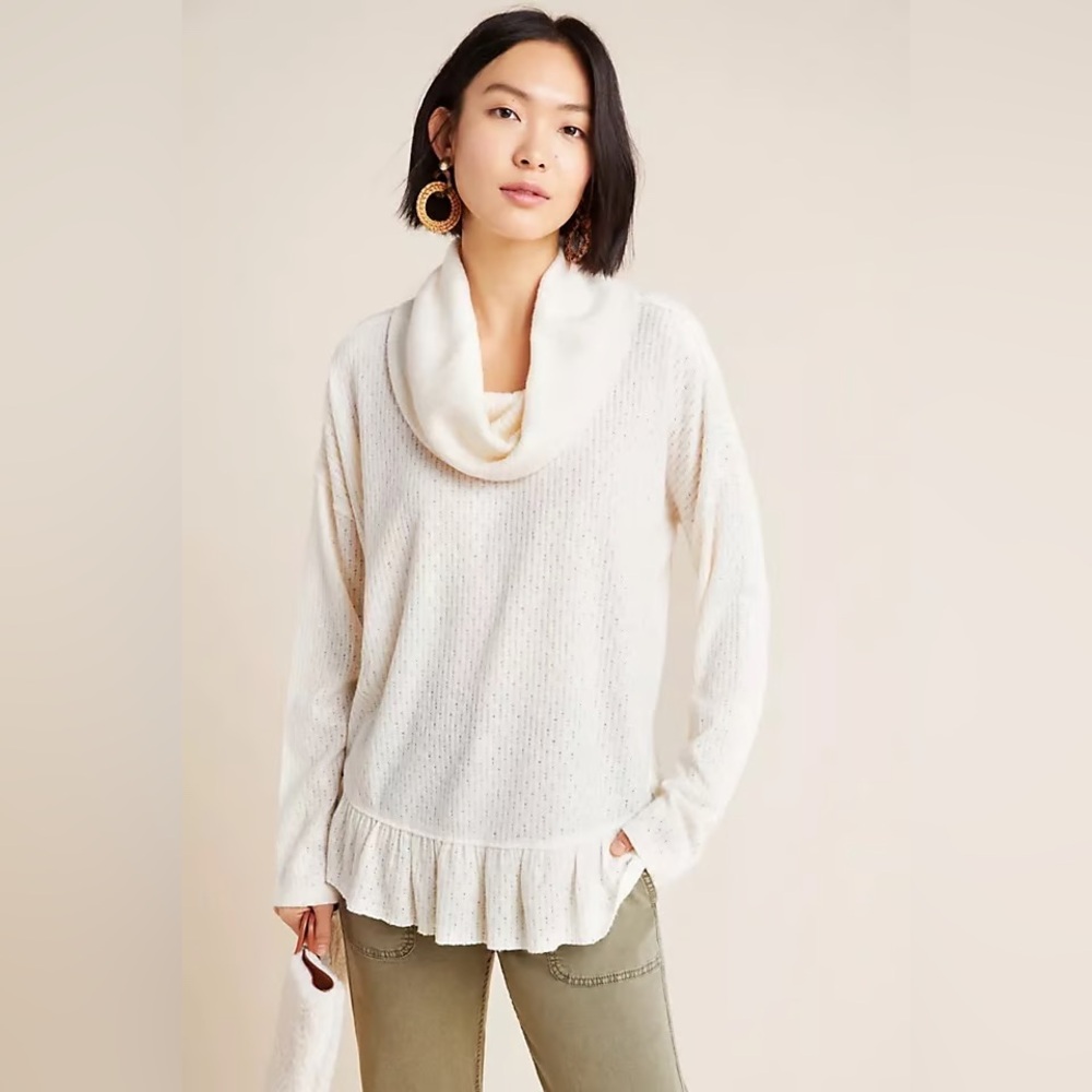 ANTHROPOLOGIE MAEVE ADDIE RUFFLED PULLOVER